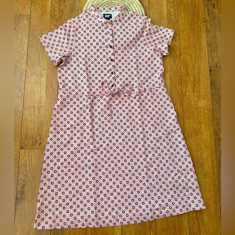 NWOT Lands' End Women’s Short Sleeve Button Front Dress
